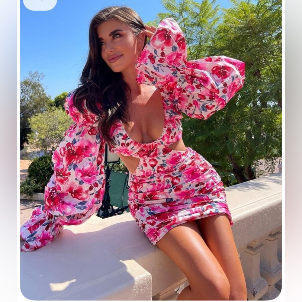 Club L London floral cutout mini dress size 8